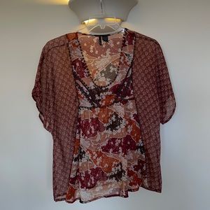 Autumn orange & rust top!
